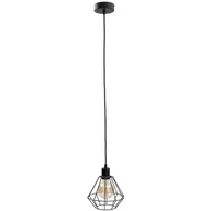 Lampy sufitowe - KET Druciana LAMPA wisząca loftowa OPRAWA metalowy zwis czarny KET450 - miniaturka - grafika 1