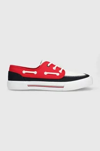 Tommy Hilfiger tenisówki CORE BOAT SHOE CANVAS męskie kolor czerwony FM0FM04510 - Trampki męskie - miniaturka - grafika 1