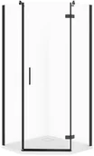 Kabiny prysznicowe - Cersanit SET C518 Kabina PIĘCIOKĄTNA CITY PRAWA CZARNA 80X80X195+TAKO SLIM WIR - miniaturka - grafika 1
