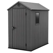 Altany ogrodowe - Keter Szopa ogrodowa Darwin, 4x6, szara, stylizowana na drewnianą - miniaturka - grafika 1