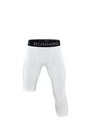 Legginsy - EULLA Legginsy sportowe męskie pojedyncze nogi elastyczne spodnie oddychające szybkie suszenie mężczyzn do koszykówki do biegania sportowe, Biały, M - miniaturka - grafika 1