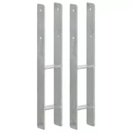 Kotwy - Vida Kotwy do słupków 2 szt. srebrne 9x6x60 cm stal V-145299 - miniaturka - grafika 1