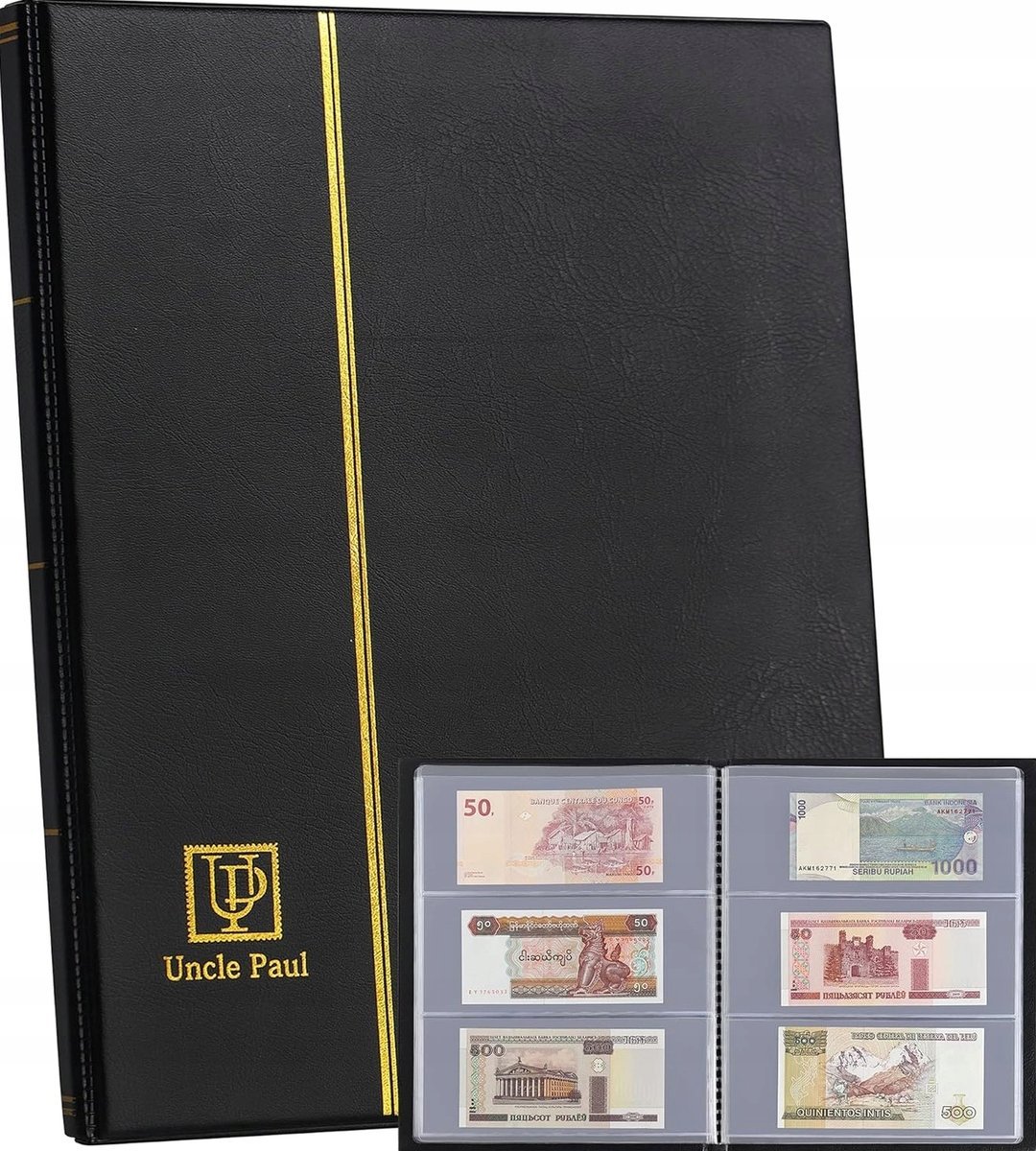 NA PIENIĄDZE 60 KIESZENI 20 STRON SZTUCZNA SKÓRA KSIĄŻKA ETUI