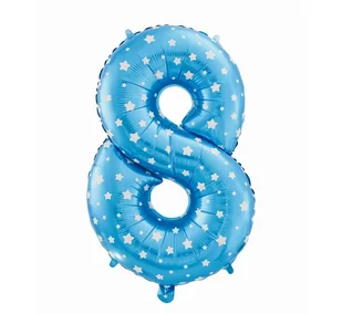 GoDan Balon foliowy cyfra 8 26" niebieskie gwiazdki HS-C26N8 - Balony i akcesoria - miniaturka - grafika 1