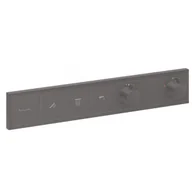 Baterie podtynkowe - HANSGROHE 15381340 RainSelect Bateria termostatyczna do 3 odbiorników, podtynkowa, element zewnętrzny Czarny Chrom Szczotkowany - miniaturka - grafika 1