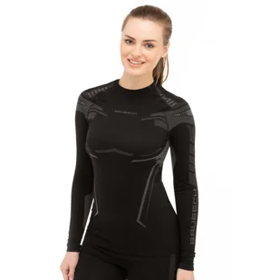 Damska koszulka termoaktywna Brubeck DRY LS15690 black/graphite - XL - Bielizna sportowa damska - miniaturka - grafika 1