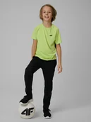 Spodnie i spodenki dla chłopców - 4F Spodnie sportowe szybkoschnące chłopięce - czarne 146/152 (10-12 lat) - miniaturka - grafika 1