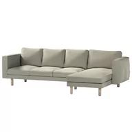 Pokrowce na meble - Dekoria pl pl Pokrowiec na sofę Norsborg 4-osobową z szezlongiem szaro-beżowy szenil 291 x 88/157 x 85 cm City 1027-704-80 - miniaturka - grafika 1