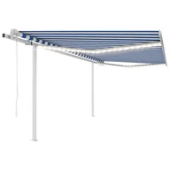 Markizy - vidaXL vidaXL Automatycznie zwijana markiza, LED i czujnik wiatru, 4x3,5 m - miniaturka - grafika 1