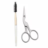 Pozostałe akcesoria do makijażu - Tweezerman Brow Shaping Scissors & Brush - miniaturka - grafika 1