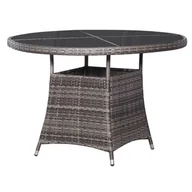 Stoły ogrodowe - vidaXL Stół ogrodowy, szary, 110 x 74 cm, rattan PE - miniaturka - grafika 1