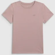 Koszulki dla dziewczynek - Koszulka Dziewczęca 4F T-shirt Bawełna Beżowy 4FJWAW25TTSHF2397 Beżowy 122 - miniaturka - grafika 1