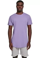 Koszule męskie - Urban Classics Męski T-Shirt Shaped Long Tee jednokolorowy, długi krój, męska koszula, dostępna w wielu różnych kolorach, rozmiary XS- 5XL, lawendowy, 3XL - miniaturka - grafika 1
