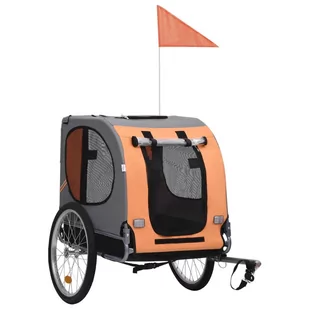 vidaXL VidaXL Przyczepka rowerowa dla psa pomarańczowo-brązowa 91764 - Sprzęt podróżny i transportery dla psów - miniaturka - grafika 1