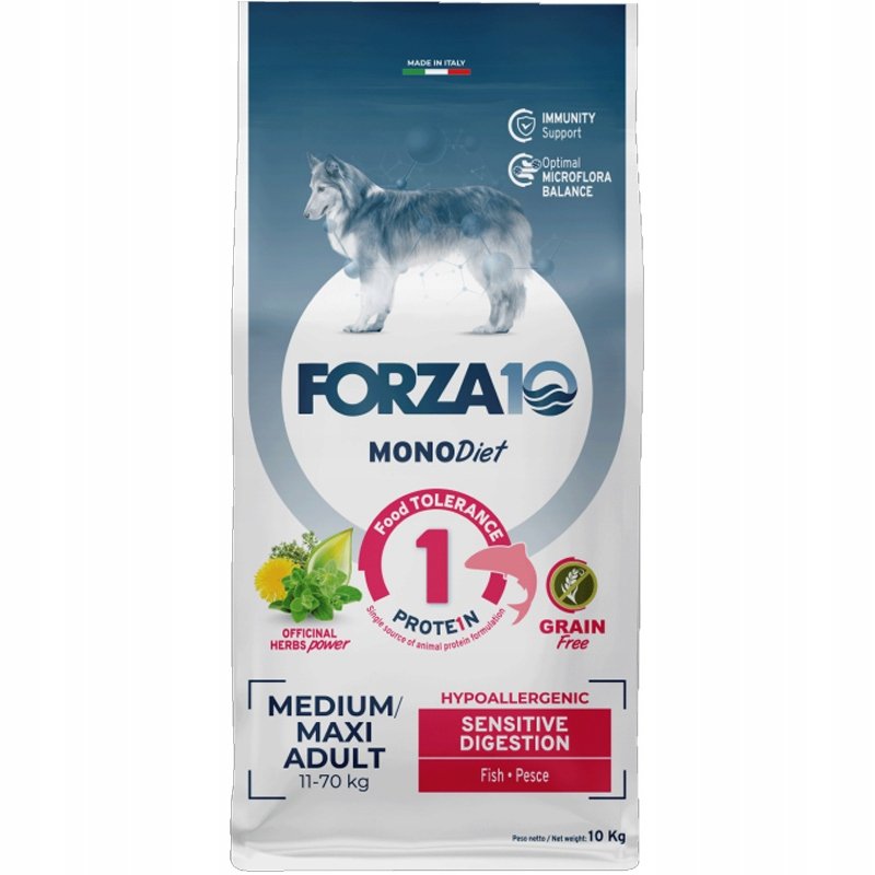 Forza 10 Diet Mono Medium & Large Sensitive Digestion, z rybą - 10 kg