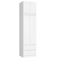 Szafy - Szafa z nadstawką do sypialni 60 cm STAR - biała - miniaturka - grafika 1