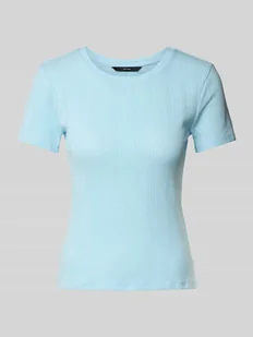T-shirt o kroju slim fit z czystej bawełny model ‘LISA’ - Koszulki i topy damskie - miniaturka - grafika 1