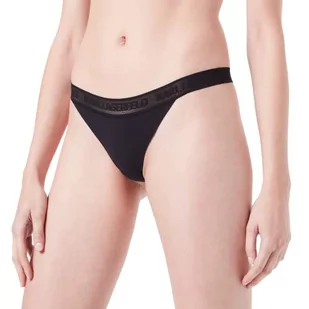 KARL LAGERFELD Kobiety Ultralekkie Figi Z Logo Karl, Czarny, M - Majtki damskie - miniaturka - grafika 1