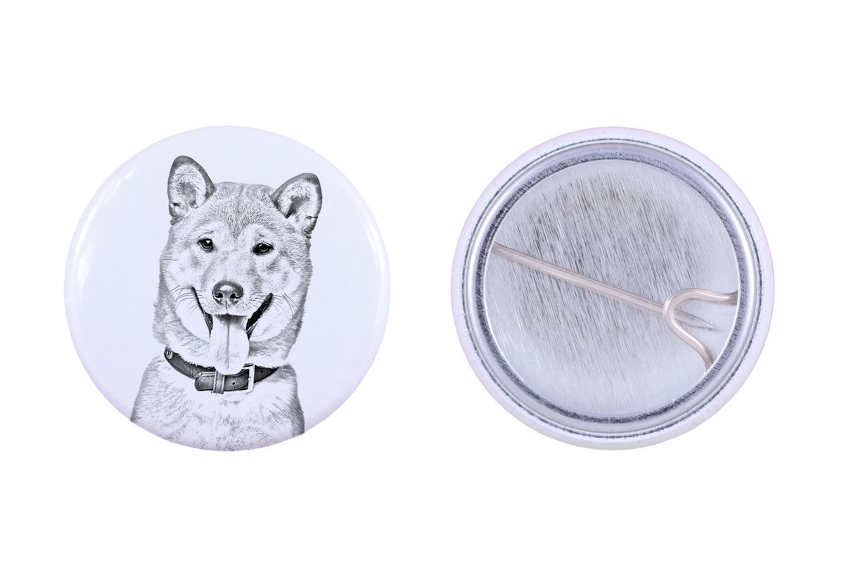 Shiba Inu - przypinka z twoim psem, dodaj własne foto, marka Art-Dog