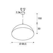 Lampy sufitowe - SLV Lampa wisząca Forchini, możliwość ściemniania, czarny, salon / jadalnia, tworzywo sztuczne, nowoczesny - miniaturka - grafika 1