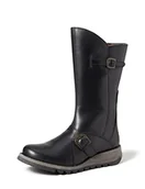 Kozaki damskie - Fly London Damskie kozaki MES, czarny - Czarny Black 060-38 EU - miniaturka - grafika 1