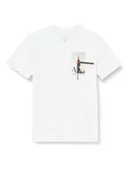 Koszulki męskie - Armani Exchange Męski t-shirt z nadrukiem z nadrukiem, slim fit, rozciągliwa bawełna, biały, XS - miniaturka - grafika 1