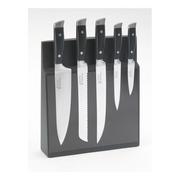 Noże kuchenne - Komplet 5 noży ze stali nierdzewnej z magnetycznym stojakiem Jean Dubost Massif - miniaturka - grafika 1