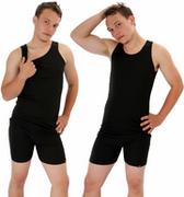 Koszulki sportowe męskie - COOL podkoszulek - męski .L .czarny - miniaturka - grafika 1