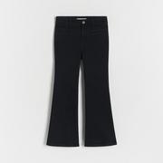 Spodnie i spodenki dla dziewczynek - Reserved - Jeansy flare high waist - Czarny - miniaturka - grafika 1