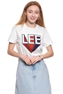 Koszulki i topy damskie - Lee, T-shirt damski, Retro Logo Tee Cloud Dancer L40Tepha, rozmiar S - miniaturka - grafika 1