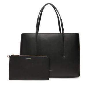 Torebka Calvin Klein Foil Logo Small Tote LV04F3275G Czarny - Torebki damskie - miniaturka - grafika 1