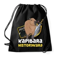 Plecaki worki - Worek Plecak Eko Czarny KAPIBARA HISTORYKARA Wzory - miniaturka - grafika 1