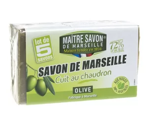 Maitre Savon De Marseille Mydło marsylskie oliwkowe 5 x 100 g - Mydła - miniaturka - grafika 1