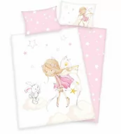 Pościel dla dzieci - Pościel 100x135 Wróżka Little Fairy biała różowa dziecięca do łóżeczka H23 - miniaturka - grafika 1