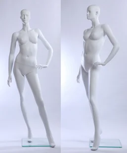 K4698-6 piękna kobieta stojąca abstrakcyjny biały matowy lakierowany manekin manekin okno - Manekiny wystawowe - miniaturka - grafika 1