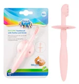 Szczoteczki do zębów dla dzieci - CANPOL BABIES SILIKONOWA SZCZOTECZKA-GRYZACZEK Z OGRANICZNIKIEM 0m+ - miniaturka - grafika 1