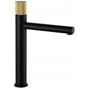 Baterie umywalkowe - Mexen Elba One Bateria Umywalkowa Czarna Złota - miniaturka - grafika 1