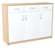 Komody - Klasyczna komoda z szufladami dąb sonoma + biały H8-P85 - miniaturka - grafika 1