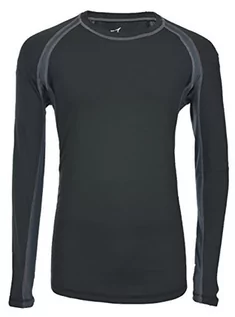 Koszulki i topy damskie - Trespass Trespass Vigor, czarna, XXL, szybkoschnąca elastyczna bazowa zestaw (spodnie i top z długim rękawem) dla mężczyzn, XXL / 2XL / 2XL, czarna MABLSEG20001_BLKXXL - grafika 1