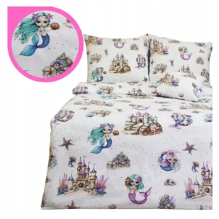 Pościel Dziecięca 160x200 2 x 50x70 Syrenki Produkt Polski Bawełna - Pościel dla dzieci - miniaturka - grafika 1