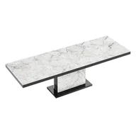Stoły - Stół rozkładany MODICA Venatino White HG + Venatino White HG + Czarny HG - miniaturka - grafika 1