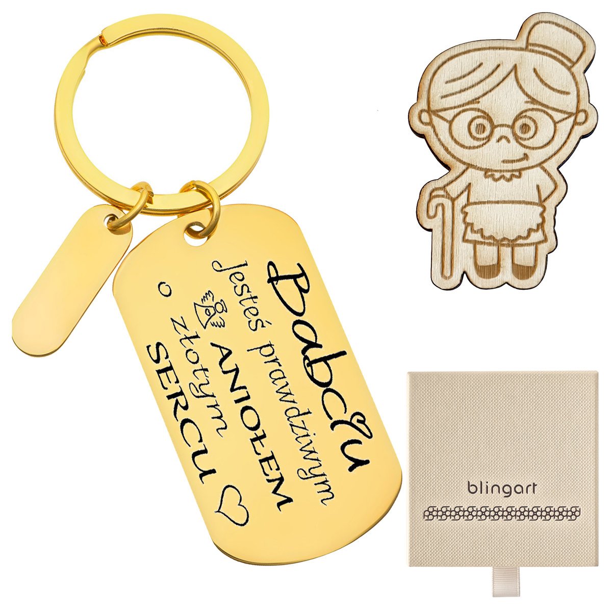 Brelok do kluczy z grawerem podłużny nieśmiertelni