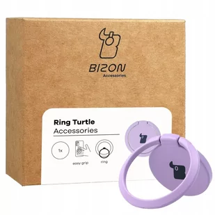 Uchwyt na palec Bizon Accessories Ring Turtle uniwersalny, jasnofioletowy - Pozostałe akcesoria do telefonów - miniaturka - grafika 1