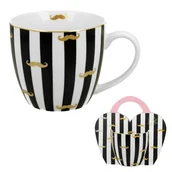 Kubki - Kubek Wąsy w ozdobnym koszyczku 460 ml - miniaturka - grafika 1