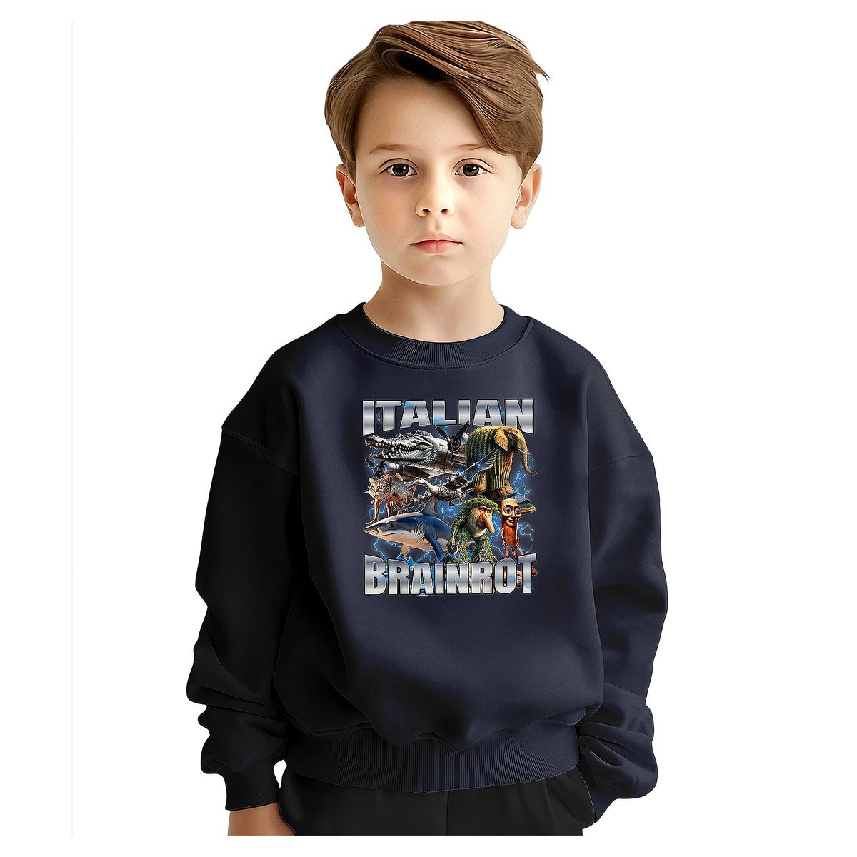 BLUZA DZIECIĘCA ITALIAN BRAINROT MEM 110-116 DLA CHŁOPCA DZIEWCZYNKI