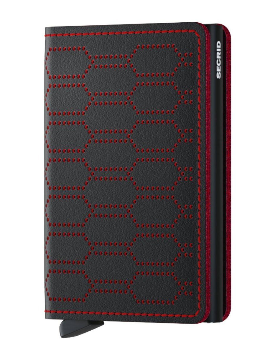 Mały portfel RFID Secrid Slimwallet Fuel - black / red