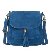 Torebki damskie - Torebka Skórzana Zamszowa Vera Pelle Vanita Jeans - miniaturka - grafika 1