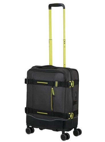 Walizka kabinowa American Tourister Urban Track 55 cm - coated black / lime