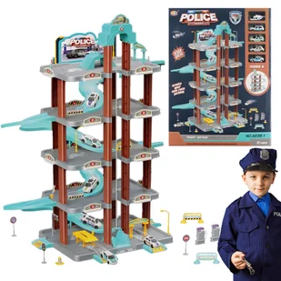 Parking policyjny z akcesoriami, garaż policyjny, policja MEGA CREATIVE - Zabawki zdalnie sterowane - miniaturka - grafika 1