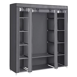 Funkcjonalna szafa modułowa garderoba szara  LOFT - Szafy - miniaturka - grafika 1